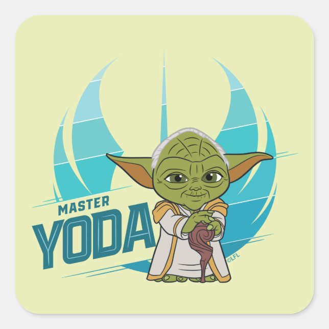 Young Jedi Adventures Master Yoda Square Sticker (Front)
