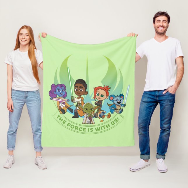 Young Jedi Adventures - The Force Is With Us Fleece Blanket (In Situ)