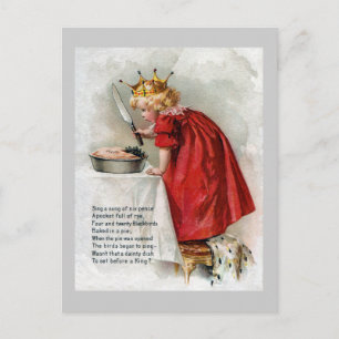 Young King Finds Blackbirds in Pie Postcard