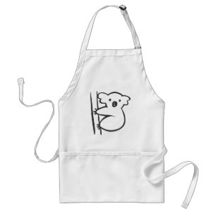 Young Koala in a Tree in Black and White Sketch Standard Apron