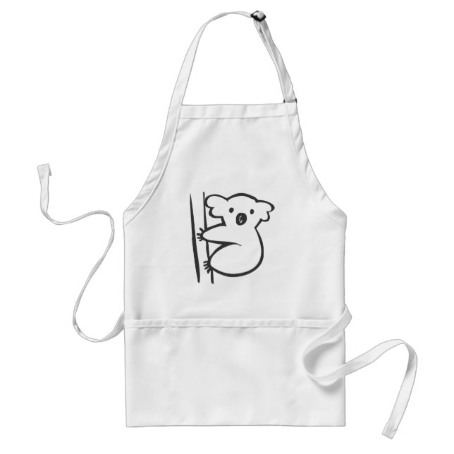 Young Koala in a Tree in Black and White Sketch Standard Apron (Front)