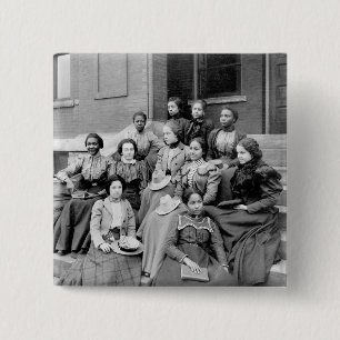Young Ladies at Fisk, 1890s 2 Inch Square Button
