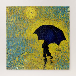 Young lady under umbrella on warm sunny Monday Jigsaw Puzzle
