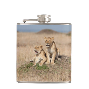 Young lions hip flask