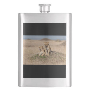 Young lions hip flask