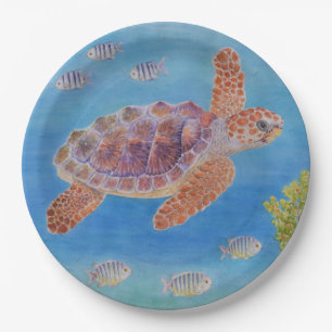 Young Loggerhead Sea Turtle Paper Plate
