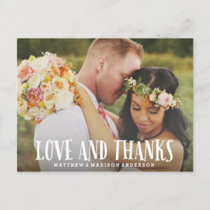 Young Love Wedding Thank You Postcard