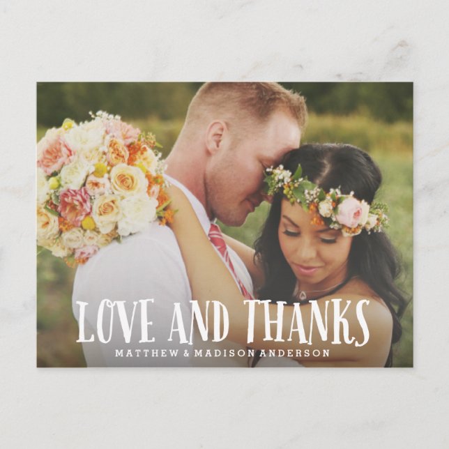 Young Love | Wedding Thank You Postcard (Front)