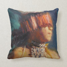 Young Maidu Dancer Throw Pillow