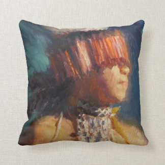 Young Maidu Dancer Throw Pillow