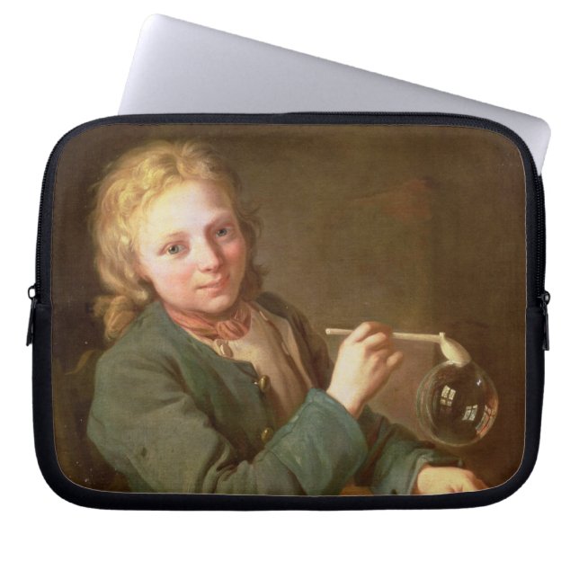 Young Man Blowing Bubbles from a Clay Pipe, 1766 Laptop Sleeve (Front)