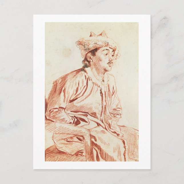 Young Man in Oriental Costume (drawing) Postcard (Front)