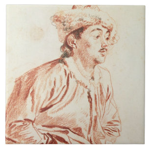 Young Man in Oriental Costume (drawing) Tile