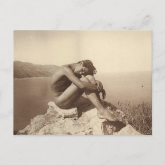 Young Man on Rock Postcard