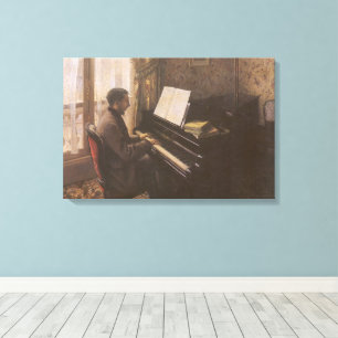 Young Man Playing the Piano by Gustave Caillebotte Canvas Print
