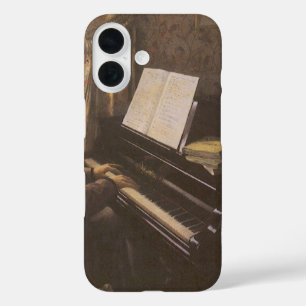 Young Man Playing the Piano by Gustave Caillebotte iPhone 16 Case