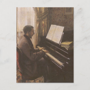 Young Man Playing the Piano by Gustave Caillebotte Postcard