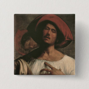 Young Man Singing 2 Inch Square Button