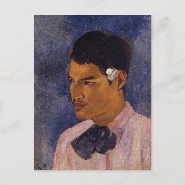 'Young Man With a Flower' - Paul Gauguin Postcard (Front)