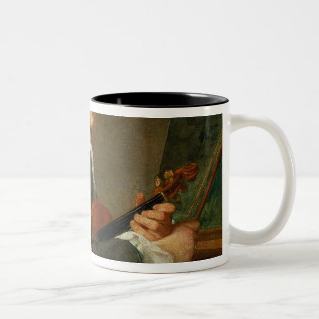 Young Man with a Violin Two-Tone Coffee Mug (Right)