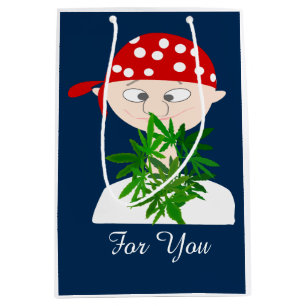 Young Man with Weed Bouquet Personalized Medium Gift Bag