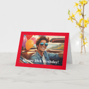 Young Man's 16th Birthday, 5" x 7" Folded Card