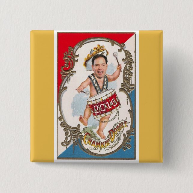 Young Marco Rubio 2016 2 Inch Square Button (Front)