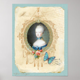 Young Marie Antoinette Art Print Vintage Style
