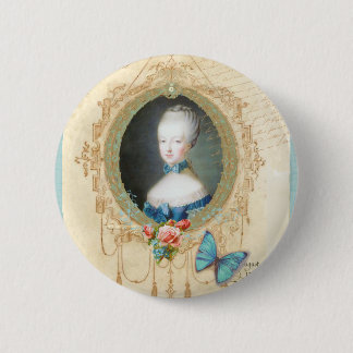 Young Marie Antoinette Butterfly Art Print 2 Inch Round Button