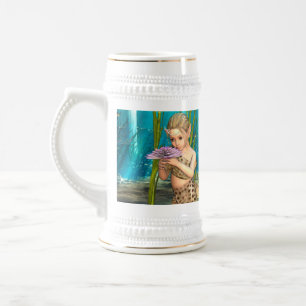 Young Mermaid Underwater Fantasy for Kids Beer Stein
