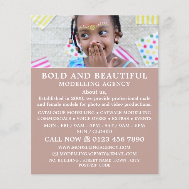 Young Model, Modelling Agency, Model Agent Flyer (Front)