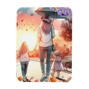Young Mom with Daughters Day Out Magnet