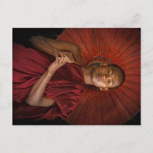 Young monk in the temples of Bagan postcard