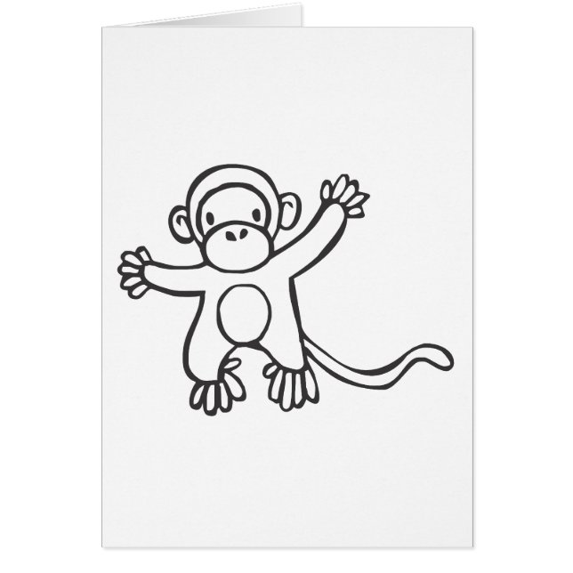 Young Monkey in Black and White Sketch (Front)