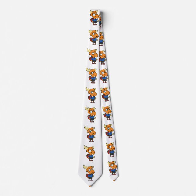 Young Moose with a backpack | choose back colour Tie (Front)
