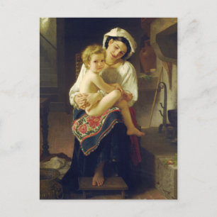 Young Mother Gazing at Child by Bouguereau Postcard