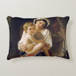Young Mother Gazing At Her Child Accent Pillow