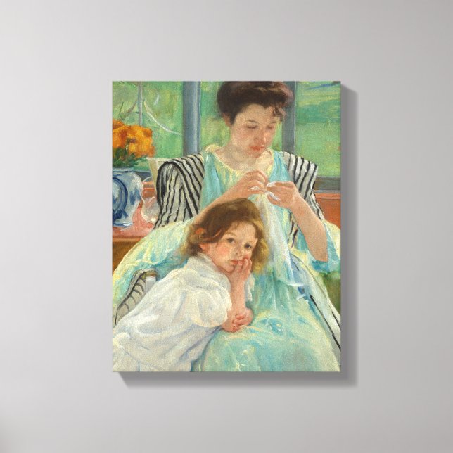 Young Mother Sewing | Mary Cassatt Canvas Print (Front)