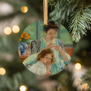 Young Mother Sewing   Mary Cassatt Ceramic Ornament