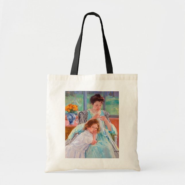 Young Mother Sewing, Mary Cassatt Tote Bag (Front)