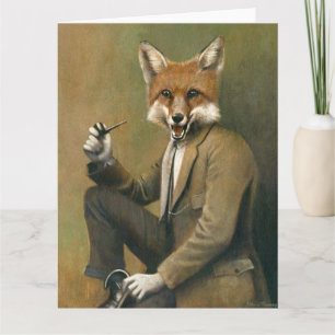 Young Mr Fox In Suit Large Greetings Card