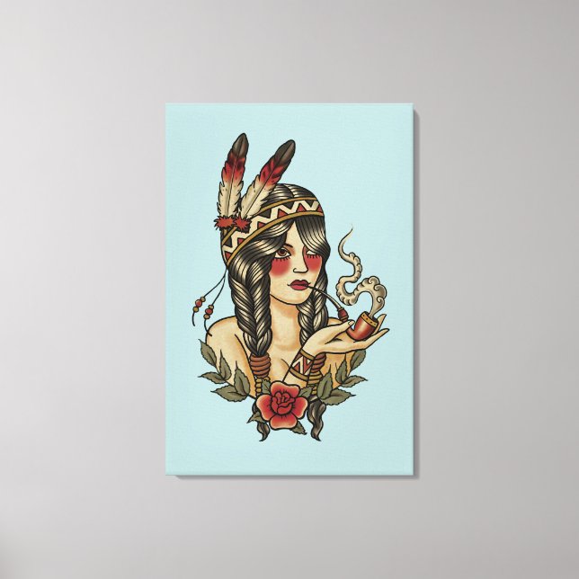 Young native American woman Canvas Print (Front)