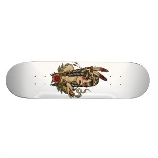 Young native American woman Skateboard