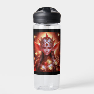 Young Night Elf Girl In Gold Costume Water Bottle