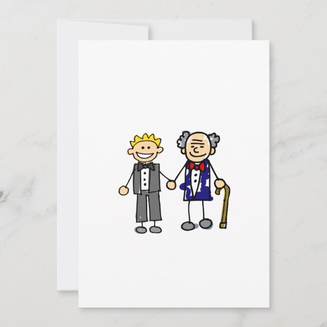 Young Old Gay Wedding Invitation (Front)