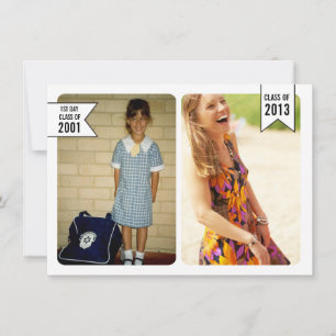 Young & Old Photo Graduation Class of 2013 Card