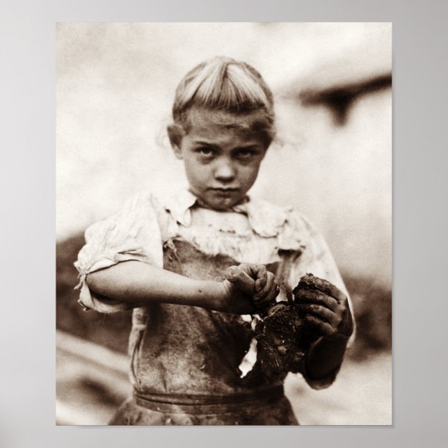 Young Oyster Shucker - Lewis Hine - 1913 Poster (Front)