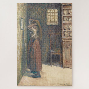 Young Peasant Girl Doing Her Hair 1891 – Pissarro Jigsaw Puzzle