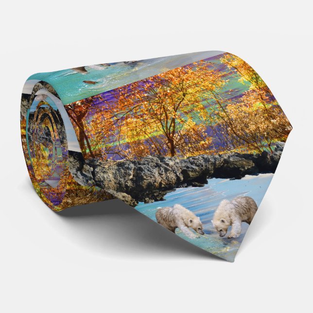 Young Polar Bears Fishing, Cravate (Roulé)