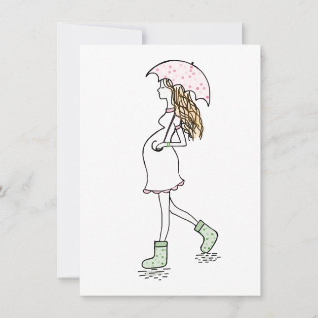 Young, Pregnant Lady Kickin' It Card (Front)